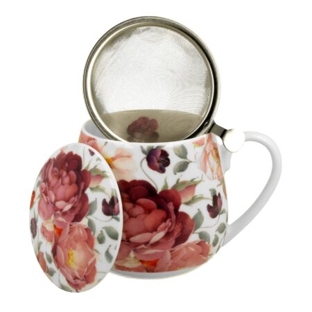 kubek z zaparzaczem spring roses white