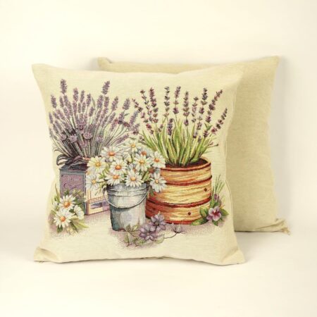 poszewka lawenda i stokrotki